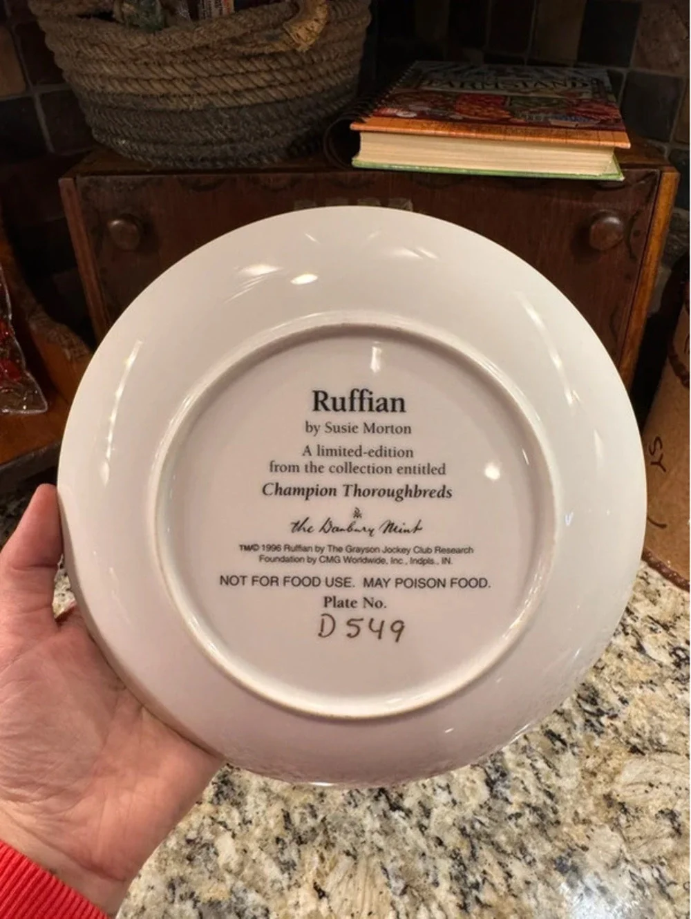 Vintage Danbury Mint collectible Ruffian plate